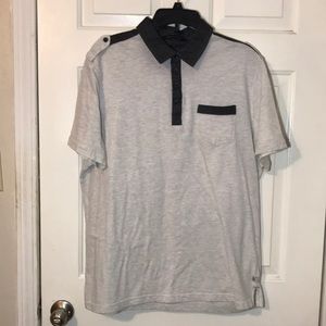 Men’s XL Sean Jean polo shirt. Gray and white.